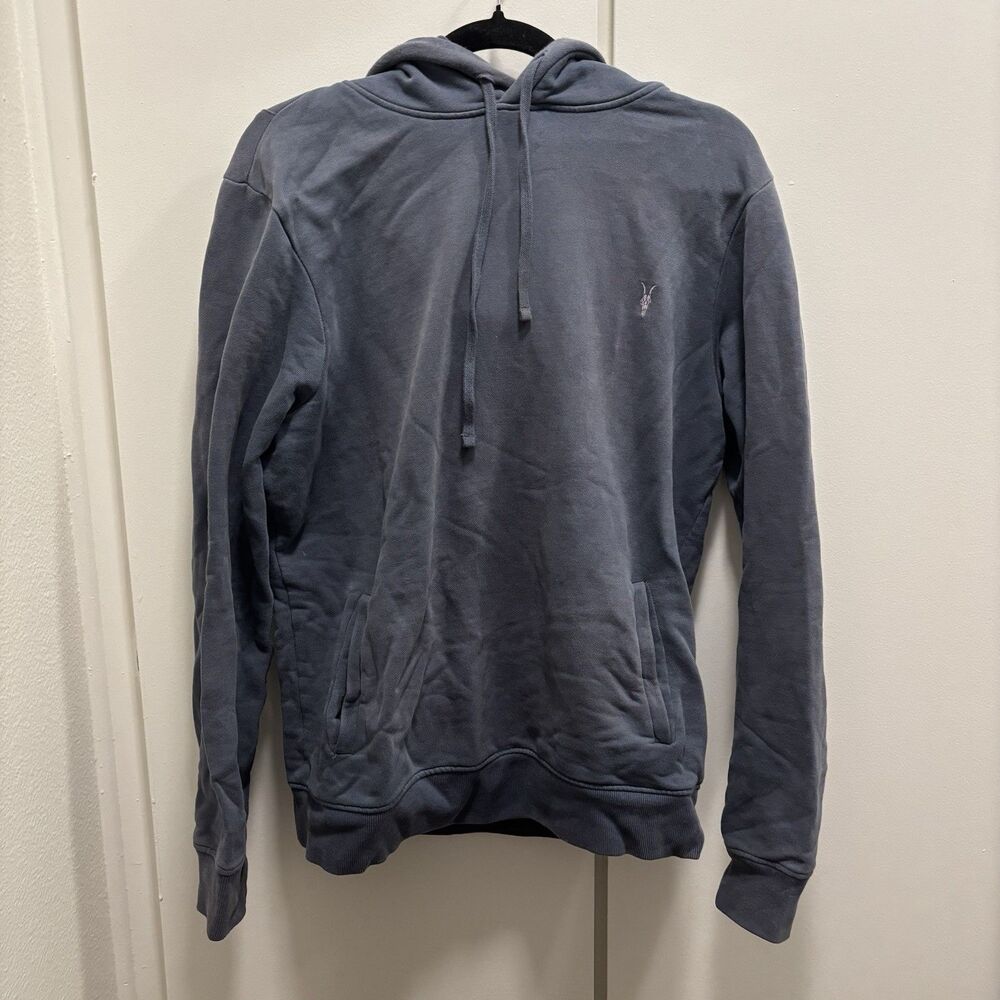 AllSaints Men’s Sz Small Blue Raven Oth Hoodie Ramskull Casual Basic Pullover